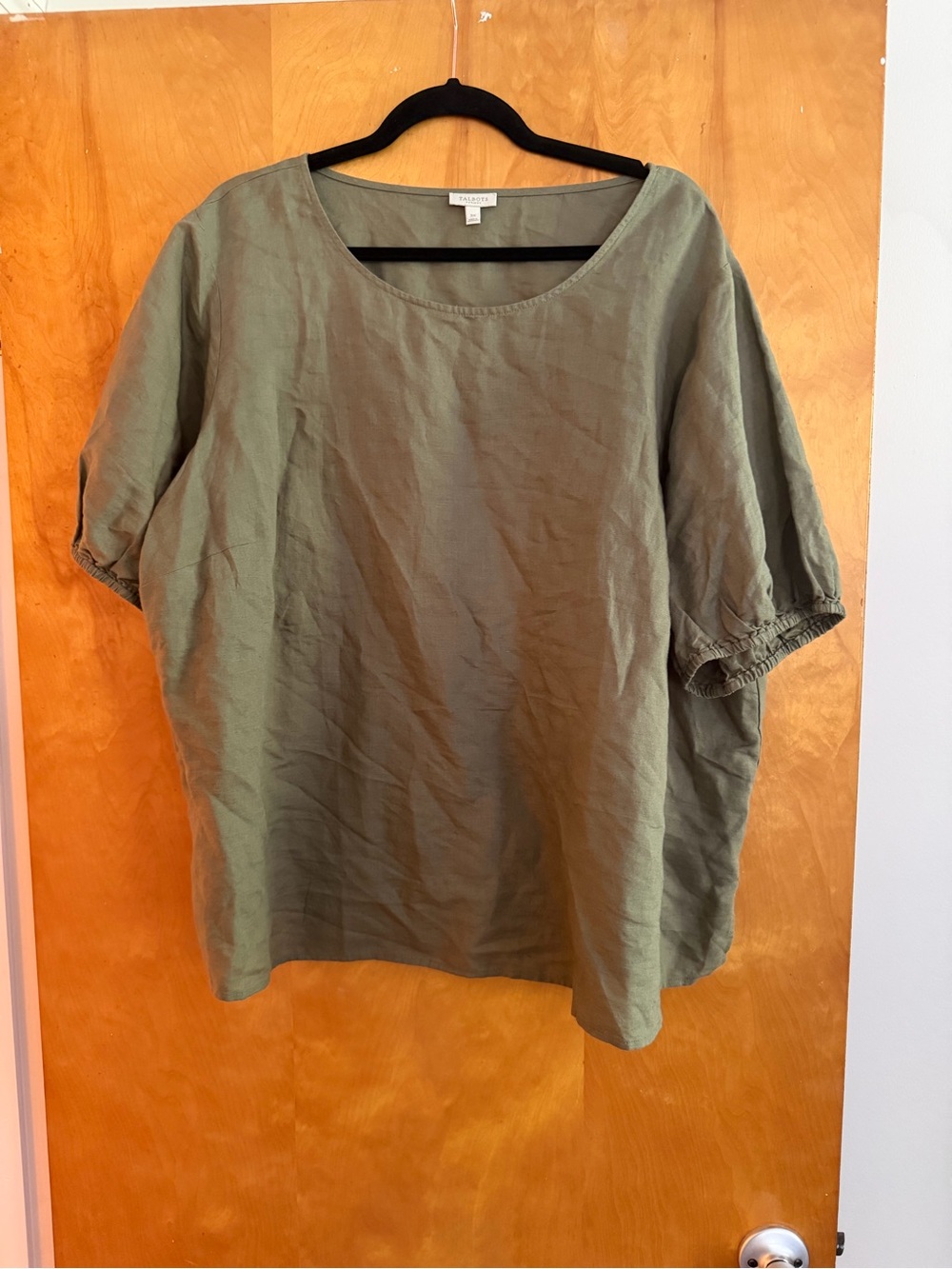 Talbots Olive Short-Sleeve Shirt